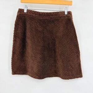County Seat Vintage Brown 100% Cotton Corduroy Skirt Size 10 90’s Y2K Side Zip